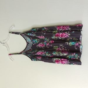 NWT Torrid Grey Floral SL Challis Babydoll Dress